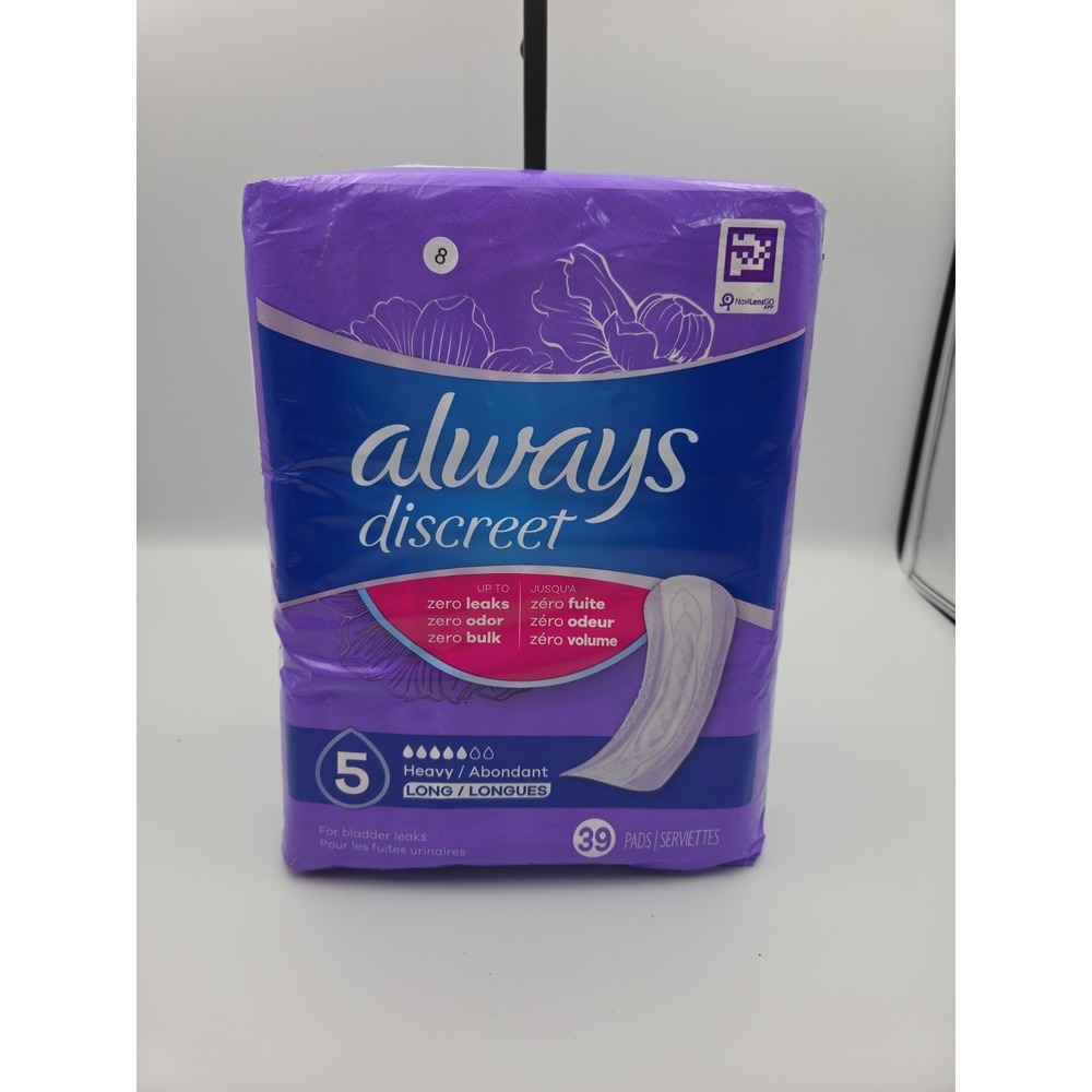 Always Discreet Incontinence Maximum Absorbency Pads (Pack of 39)